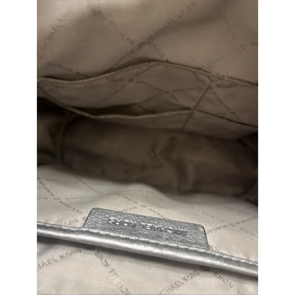 Signature Michael Kors Logo Backpack - Abbey - Medium - Gray/Silver - Picture 9 of 10